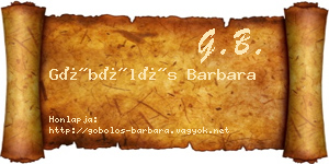 Göbölös Barbara névjegykártya
